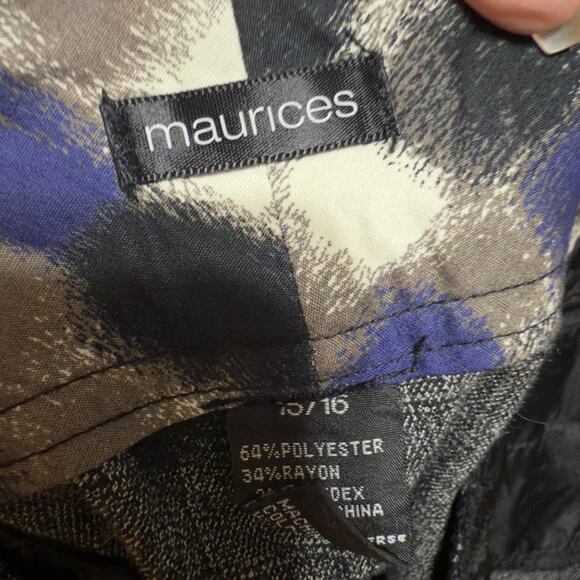 Maurices 15/16 black & grey dress pants low rise flare Y2K classic office 4357 - Picture 7 of 9